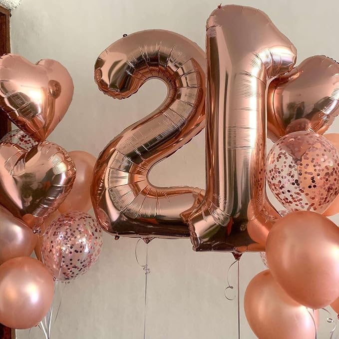Rose Gold 20 Number Balloons, 40 Inch Giant Number 20 Balloons Foil Mylar - Image 5