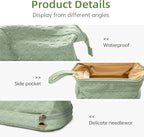 Abiudeng Large Capacity Makeup Bag Ladies Cosmetic Bag Travel Bag with Compartments Portable PU Leather Travel Makeup Bag with Handle