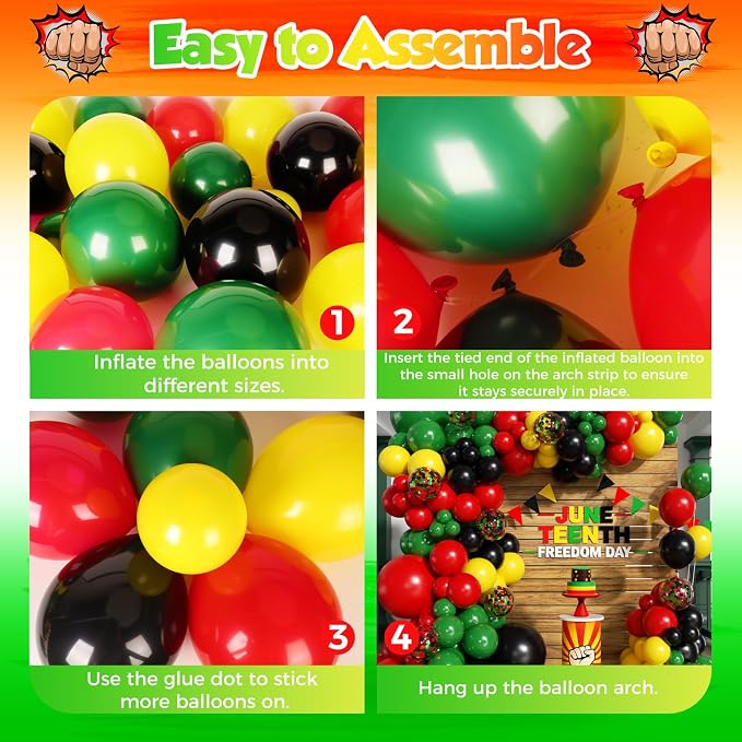 Juneteenth Balloon Garland Arch Kit 203Pcs - Image 3