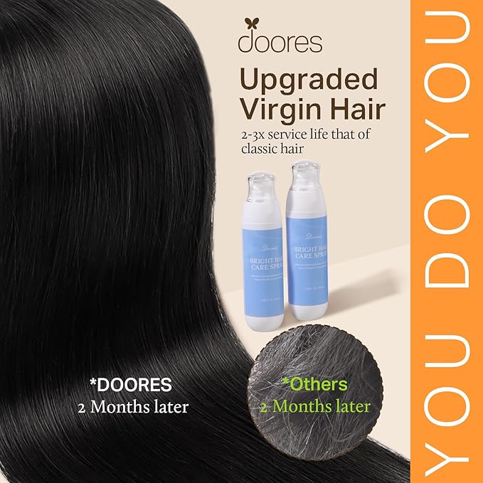 DOORES Human Hair Extensions Clip in, Mocha Brown 150g 9pcs 16 Inch, Clip ins Remy Hair Extensions Real Human Hair Clip in Hair Extensions Human Hair Natural Straight Thick Hair
