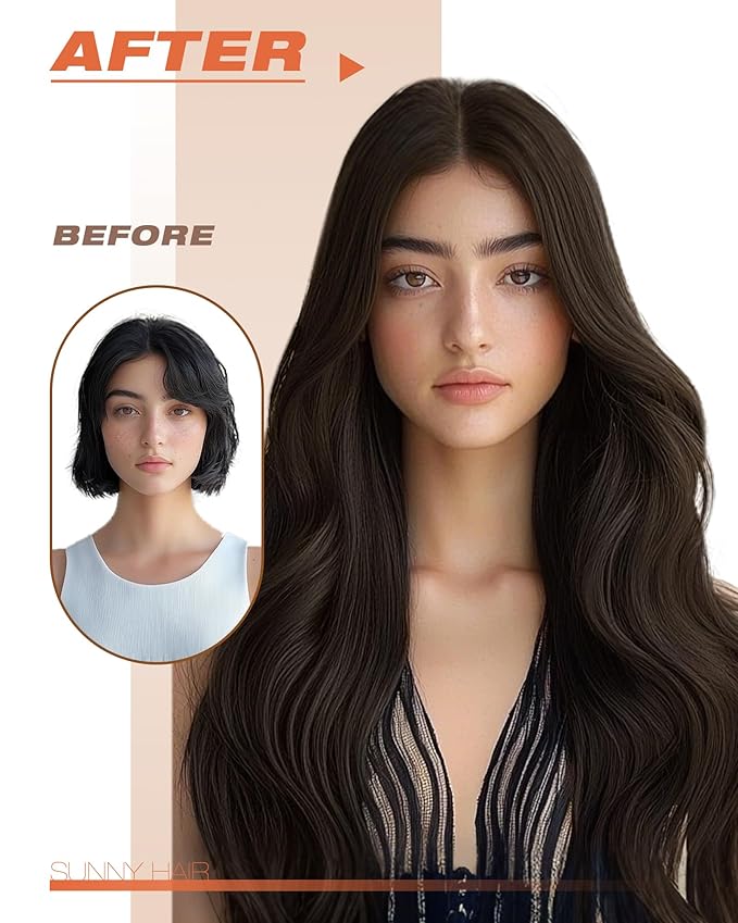 Sunny Hair Brown Tape in Hair Extensions Human Hair 24 inch Remy Hair Extensions Tape in Thick End Tape ins Human Hair Extensions 40Pcs 100g