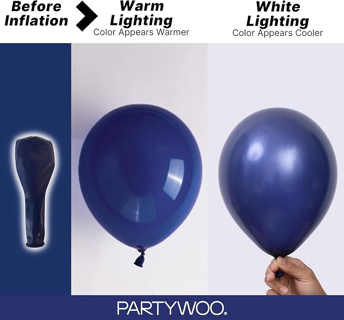 PartyWoo Navy Blue Balloons 128pcs Different Sizes of 18 12 10 5 Inch Dark Blue - Image 3