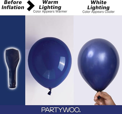 PartyWoo Navy Blue Balloons 127pcs Dark Blue Color 36 18 12 10 5 Inch | 36 18 - Image 3