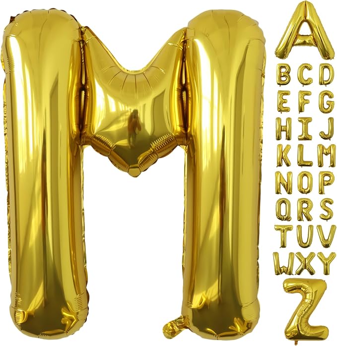 Letter Balloons Gold Party Balloon by United-UnicornsParty
