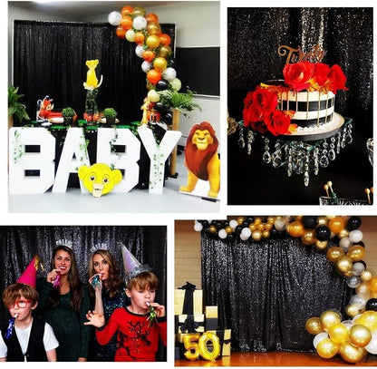 Poise3EHome Black Sequin Backdrop, 8FT x 10FT Sequin Photography Backdrop - Image 3