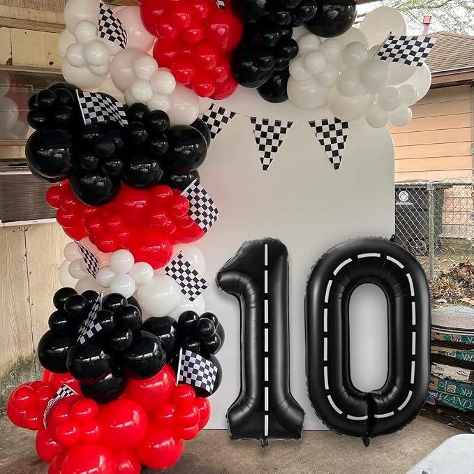 Race Car Number 0 Balloons, 40 Inch Birthday Balloons Two Fast Balloon Race - Image 3