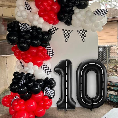 Race Car Number 0 Balloons, 40 Inch Birthday Balloons Two Fast Balloon Race - Image 3