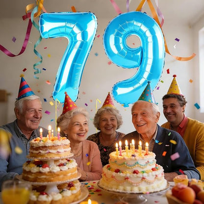 40 Inch Number 79 Balloons for 79th Birthday Party Decorations, 0-100 Jewelry - Image 2
