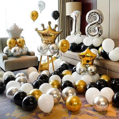 300 Pcs Gold Silver and Black White 5 Inch Balloons Metallic Chrome Shiny - Image 5