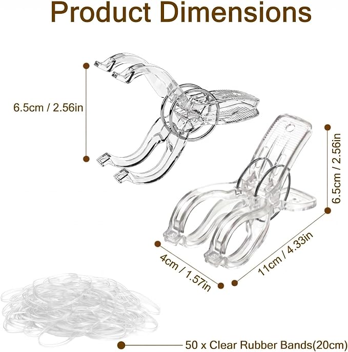 8 Pack 4.3inch Large Balloon Arch Clips Plastic Transparent Backdrop Spring - Image 2