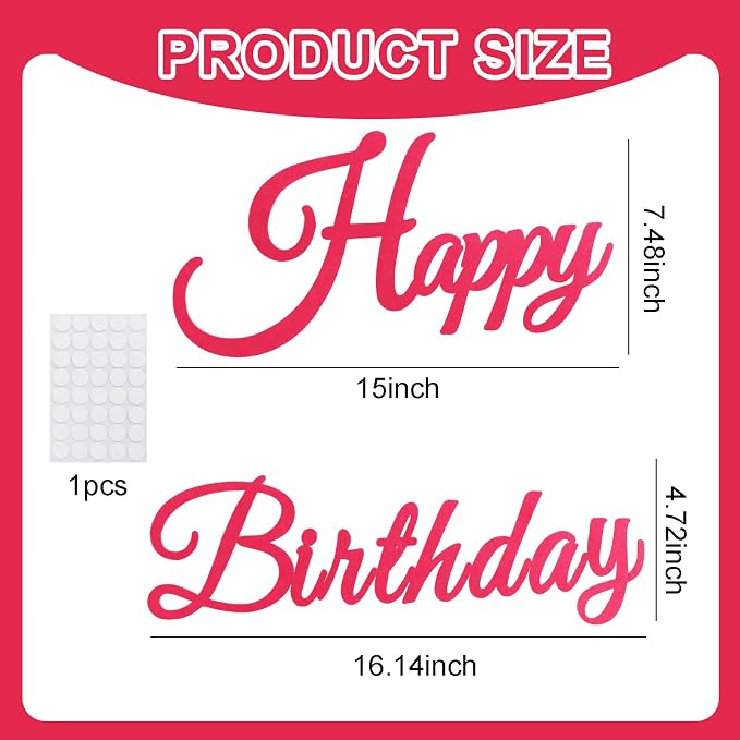 TONIFUL Happy Birthday Sign for Backdrop - Image 2
