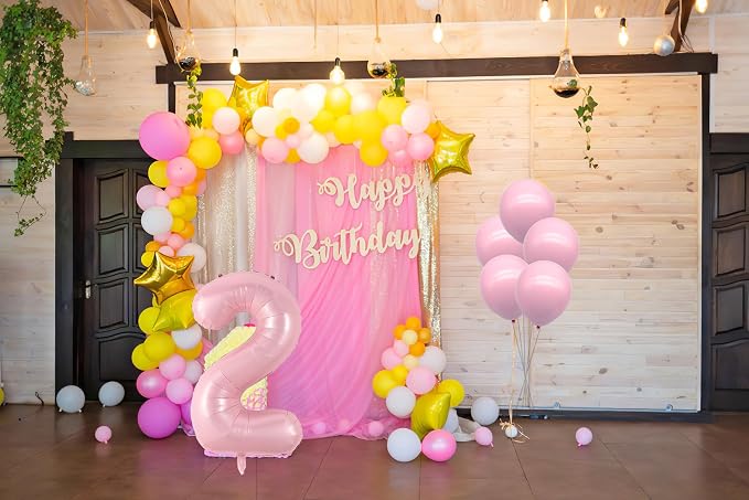 40 Inch Pink Number 2 Foil Balloon Set | - Image 5