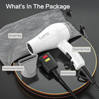 Foldable Travel Hair Dryer Mini:Dual Voltage Lightweight Blow Dryer with Pouch,1200w Compact Pink Small Hair Dryer for Acrylic Paint Pouring(White)