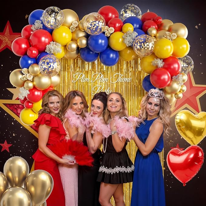 157Pcs Red Blue Yellow Gold Balloons Garland Arch Kit - Image 7