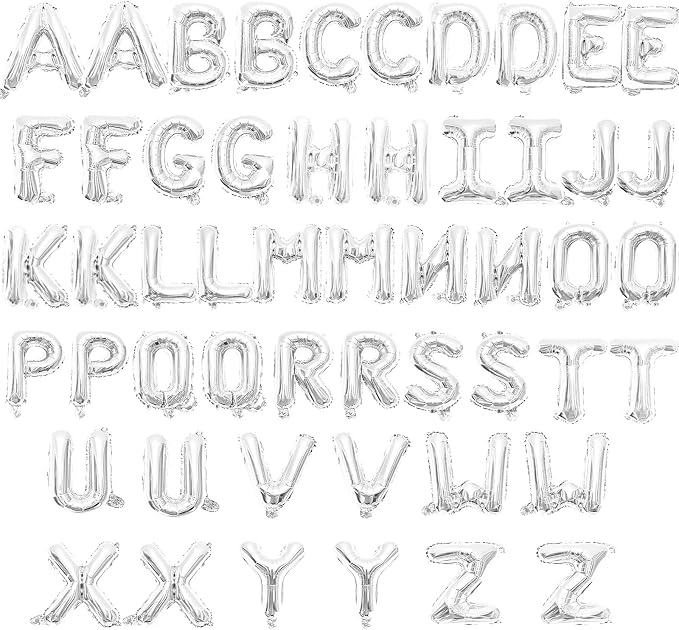 52 Pieces 16 Inches A-Z Letter Balloons – 2 Sets of Alphabet Mylar Balloon by Tedercle