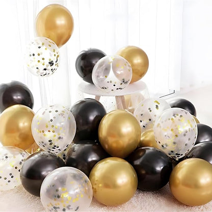 Patimate Black Gold Confetti Balloons Set - Image 5