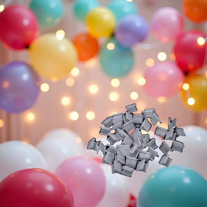 100 Pcs Transparent Balloon V-Shaped Clip Plastic V-Shaped Balloon Clip Wedding - Image 9