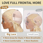 13X6 613 Lace Front Wig Human Hair 32 Inch Hd Glueless Lace Wig 220% Density Body Wave Blonde Lace Front Wig Pre Plucked 100% Real Human Hair Triple Lifespan 3X No Tangle No Shedding No Synthetic