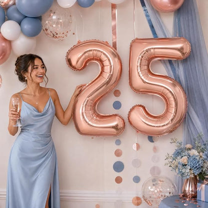 40 Inch Rose Gold Number 2 Balloon, Giant Number Balloons, Birthday Decor | - Image 4