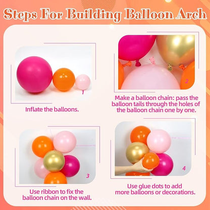 Pink and Orange Balloon Arch Kit - Image 3