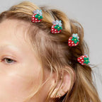 20pcs Mini Strawberry Clips for Women, Small Strawberry Hair Claw Clips, Non-Slip Cute Jaw Claw Hair Barrette Fruit Accessories for Long Short Thin Thick Curly Straight Hairstyles- Red