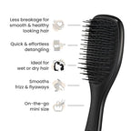 Tangle Teezer Ultimate Detangler Hairbrush, Eliminates Knots & Reduces Breakage, Mini Hair Brush for Travel, Small Hands & All Hair Types, Black