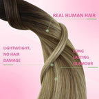 YoungSee Tape in Extensions Human Hair Balayage Hair Extensions Tape in Brown Ombre Medium Brown with Blonde Tape in Hair Extensions 20pcs Human Hair Tape-in Extension 20 Inches 50g
