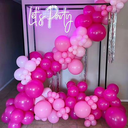 Pink Balloon Arch Kit, Metallic Hot Pink Balloons - Image 4