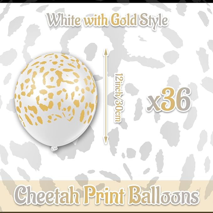 Gejoy 36 Pcs Cheetah Balloons Leopard Print Balloons 12 Inch Spots Latex - Image 2