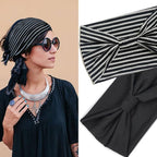 IVARYSS Wide Headbands for Women, Solid Knotted Head Wraps Turbans, Large African Style Head Bands Hair Accessories, 6 Pack