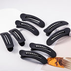 8 Pcs Large Lay Flat Claw Clips for Women French Side Slide Barrettes for Thin Fine Hair Rectangle Alligator Hair Accessories,Matte Black