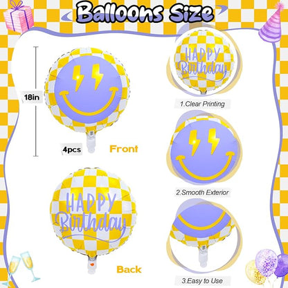 18 Inch Smile Face Birthday Foil Balloons - Image 2