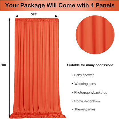 20ftx10ft Wrinkle Free Orange Backdrop Curtains - Image 5