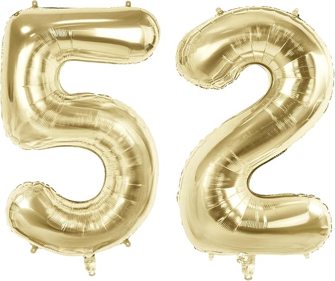 Number 52 Balloons for 52nd Birthday Party Decorations, 40 Inch 0-100 by Joycard