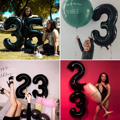 40 Inch Black Number 9 Balloons Helium Giant Black 9 Balloons - Image 6