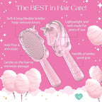 Glimmer Wish Unicorn Hair Detangler Brush for Kids – Gentle & Soft Bristles for Tangle-Free Locks – Anti-Frizz & Anti-Static – Hairbrush for Wet or Dry Use, Hair Brush for Girls and Women