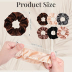 Whaline 12 Pack Hair Scrunchies Velvet Scrunchy Elastic Hair Bands for Women Hair Accessories (6 Coco Colors)
