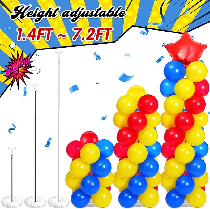 Realspring 2 Set Hero Themed Party Decorations Adjustable Red Yellow Blue - Image 7