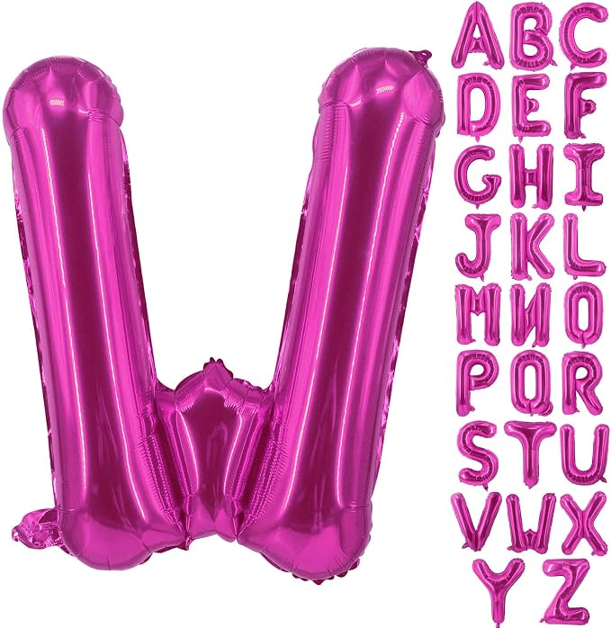 Lovoir 40 Inch Large Hot Pink Letter W Balloons Big Size Jumbo Mylar Foil by Lovoir