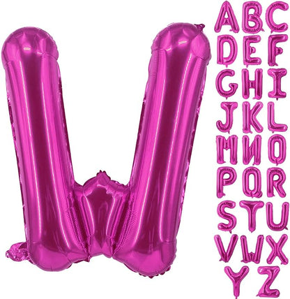 Lovoir 40 Inch Large Hot Pink Letter W Balloons Big Size Jumbo Mylar Foil by Lovoir