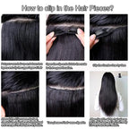 Clip in Hair Extensions Real Human Hair Clip Ins 100% Unprocessed Brazilian Virgin Hair Clip Ins Seamless Kinky Straight Hair Clip in Hair Extensions 8pcs with 18 Clips 120g(22inch)