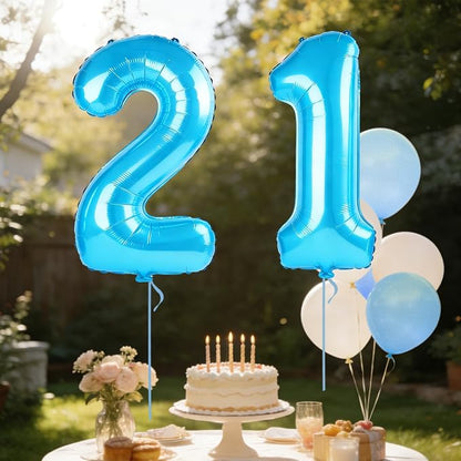 40 Inch Number 21 Balloons for 21st Birthday Party Decorations, 0-100 Jewelry - Image 3