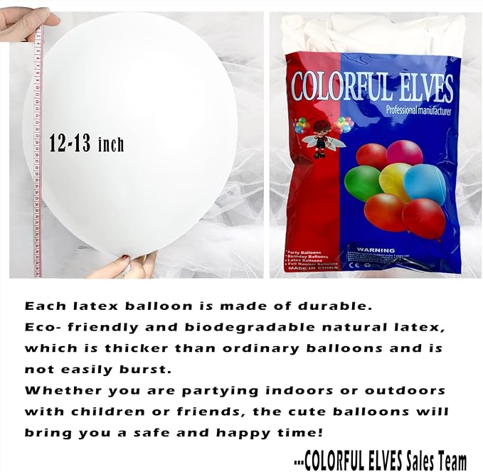 White 12 Inch 100 Pcs Latex Chrome Balloons Helium Thicken Balloons Party - Image 2