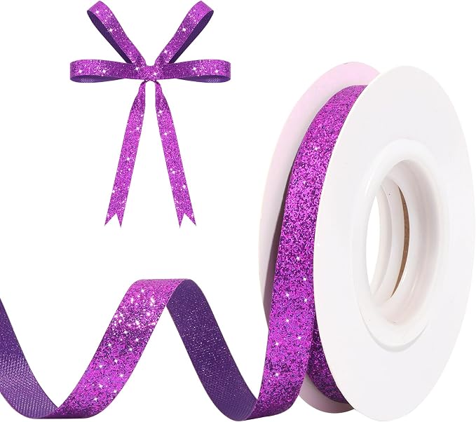 Dark Purple Metallic Glitter Ribbon by HISWAN