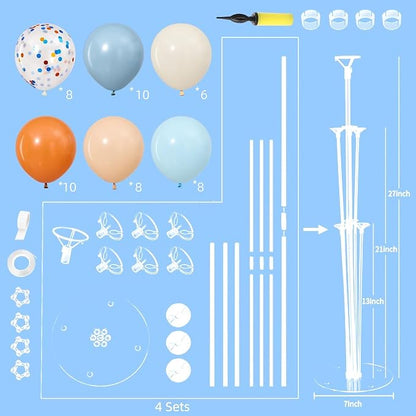 4 Sets Blue and Orange Balloons Stand Kit - Image 4