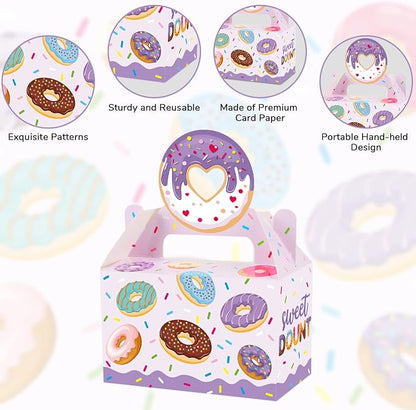 12 Pack Donut Party Favor Boxes Two Sweet Candy Treat Bags Cute Donut Goodie - Image 4