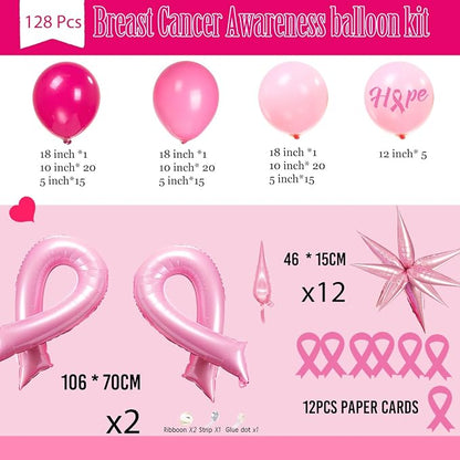 Hot pink and pink balloons Breast Cancer Awareness Decorations Balloons Arch - Image 6