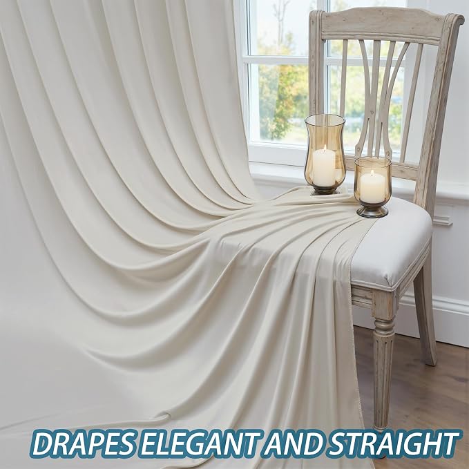 20×12ft Wrinkle Free Beige Backdrop Curtain - Image 7