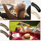 4 PCS Flat Claw Clips, Large Lay Flat Hair Clips for Women Girls, Strong Hold Non-slip Hair Claws for Thick Thin Hair (Matte 3)
