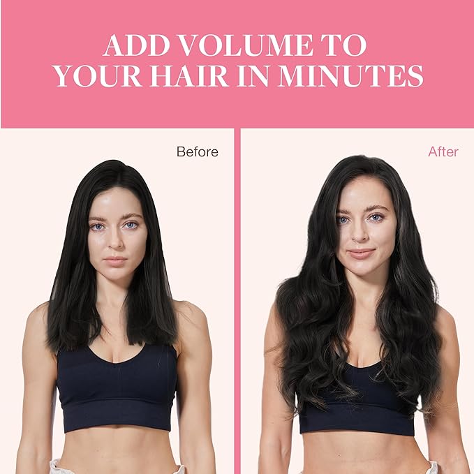 GOO GOO Clip in Hair Extensions Real Human Hair, Remy Human Hair Extensions Clip ins for Women, Natural Human Hair, 24inch 240g 9Pcs, #1B Natural Black